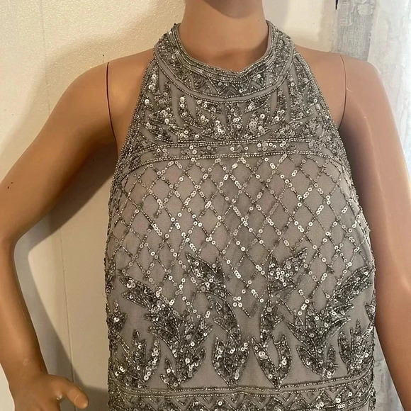 Adrianna papell size 16 Silver floor length gown - Picture 5 of 16